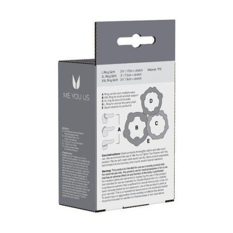 Me You Us Easy Squeeze Cock Ring Set Black ABS - Intimate Distribution (dystrybutor)