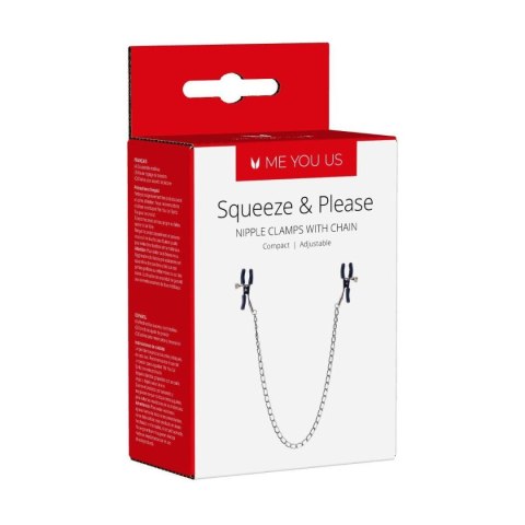 Stymulator- Squeeze N Please Nipple Chain Silver ABS - Intimate Distribution (dystrybutor)