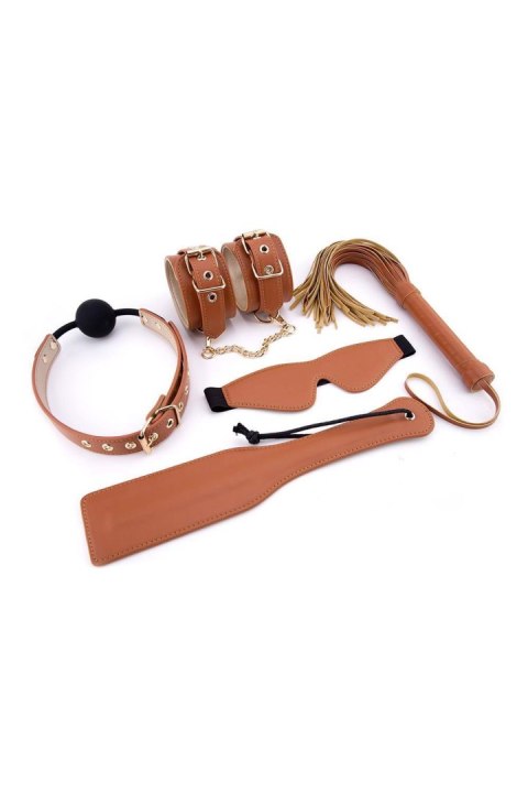 Zestaw BDSM Blaze Elite Dream Toys cognac ze skóry wegańskiej Dream Toys