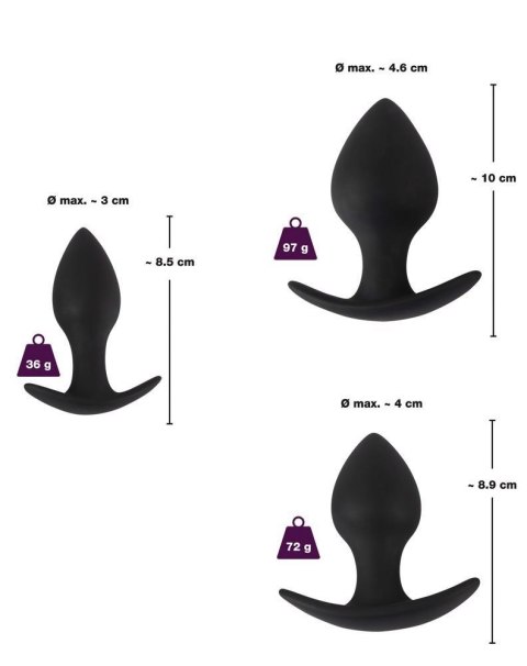 Zestaw korków analnych Black Velvets silikon 3 sztuki Black Velvets