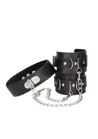Bonded Leather Collar With Hand Cuffs SHOTS