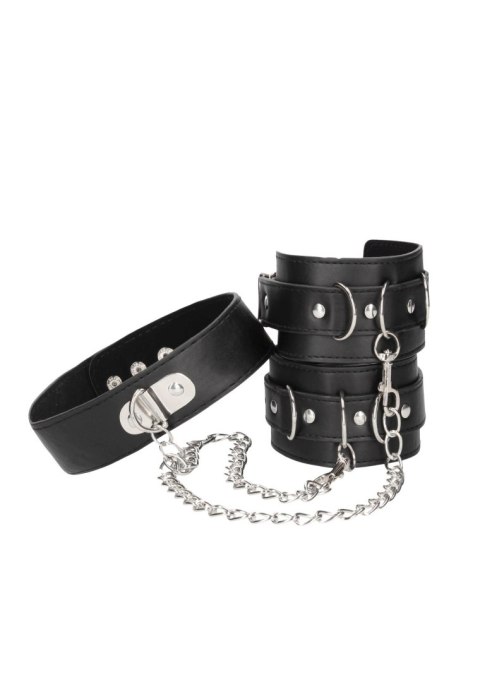 Bonded Leather Collar With Hand Cuffs SHOTS