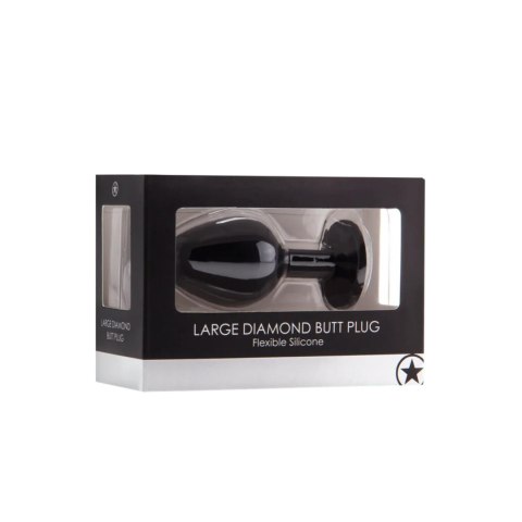 Diamond Butt Plug - Large black SHOTS