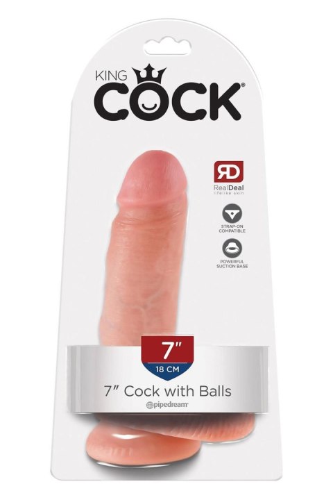 Dildo King Cock 18 cm z jądrami jasne Pipedream Pipedream