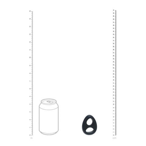 Double Liquid Silicone Cock and Ball Ring - Black SHOTS