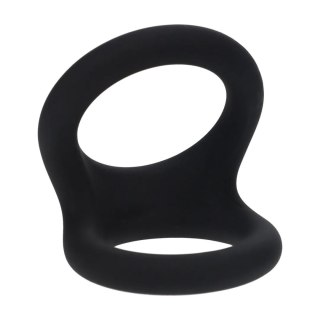 Double O Silicone Cockring - L - Black SHOTS