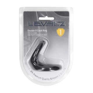 Double O Silicone Cockring - L - Black SHOTS