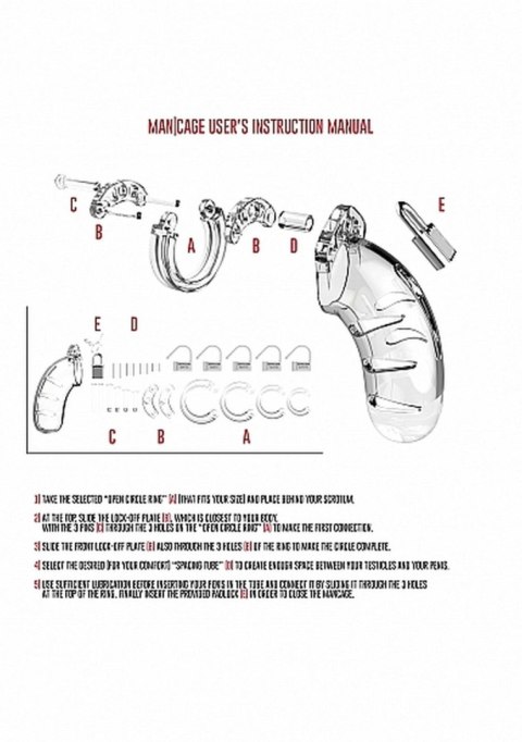 Model 02 - Chastity - 3.5"" - Cock Cage - Transparent SHOTS
