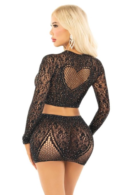 Rhinestone Crop Top and Mini Skirt SCALA