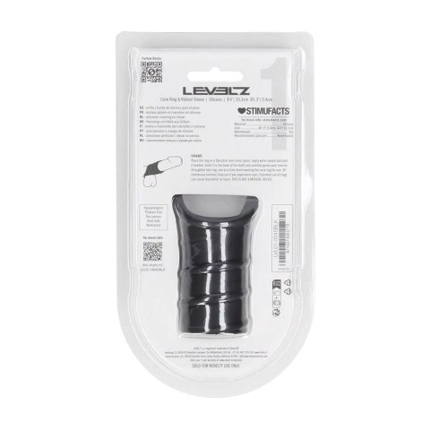 Silicone Cockring and Ribbed Sleeve - Black SHOTS