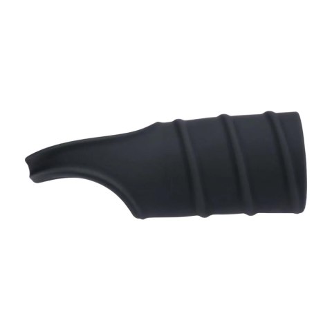 Silicone Cockring and Ribbed Sleeve - Black SHOTS