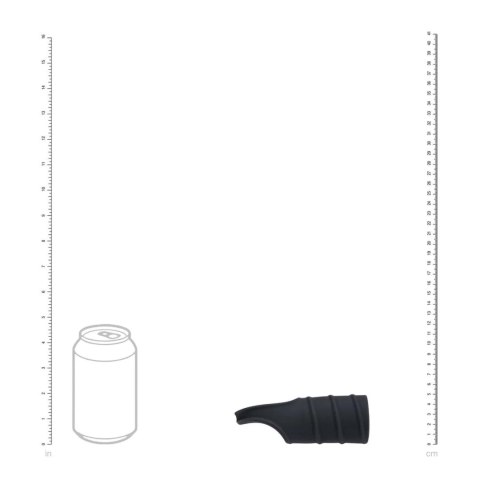 Silicone Cockring and Ribbed Sleeve - Black SHOTS