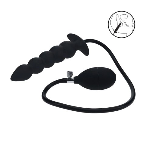 Beaded Inflatable Silicone Anal Plug - Black Levelz by Shots