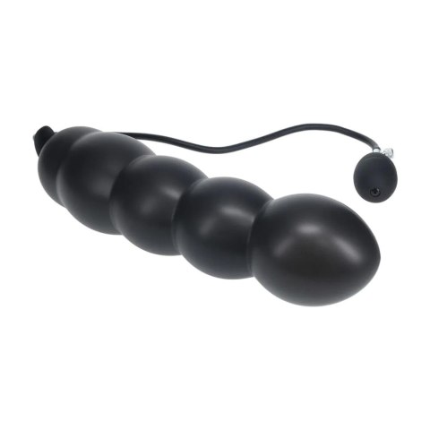 Beaded Inflatable Silicone Anal Plug - Black Levelz by Shots