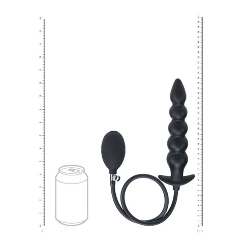 Beaded Inflatable Silicone Anal Plug - Black Levelz by Shots