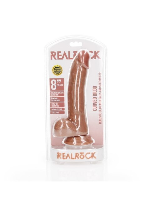 Curved Realistic Dildo Balls Suction Cup - 8""""/ 20,5 cm SHOTS