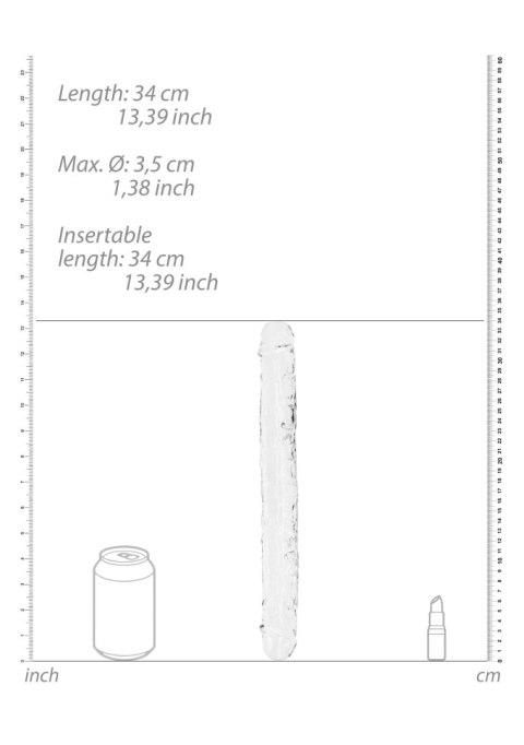 Dildo podwójne RealRock Crystal Clear realistyczne 34 cm RealRock