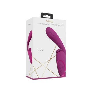 Gen - Rechargeable Triple Action G-Spot Vibrator with Pulse Wave and Vibrating Bristles - Pink SHOTS