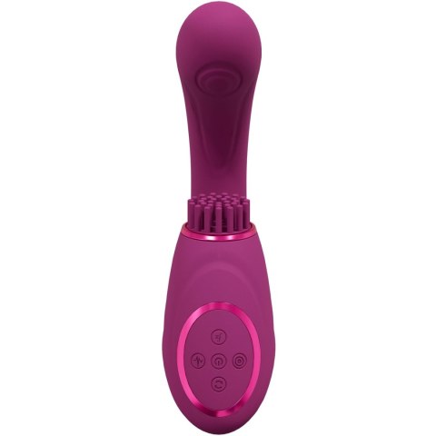 Gen - Rechargeable Triple Action G-Spot Vibrator with Pulse Wave and Vibrating Bristles - Pink SHOTS