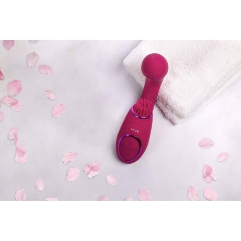 Gen - Rechargeable Triple Action G-Spot Vibrator with Pulse Wave and Vibrating Bristles - Pink SHOTS