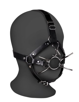 Head Harness with Spider Gag and Nose Hooks - Black SHOTS