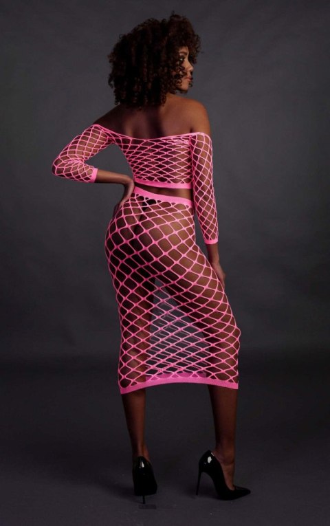 Komplet bielizny neonowy Ouch! różowy UV XS/XL Ouch!