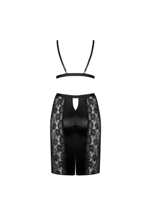 Komplet satynowy Blanita Obsessive czarny S/M Obsessive