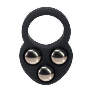 Liquid Silicone Triple Weighted Ball Cockring - Black Levelz by Shots