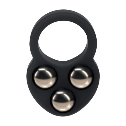 Liquid Silicone Triple Weighted Ball Cockring - Black Levelz by Shots