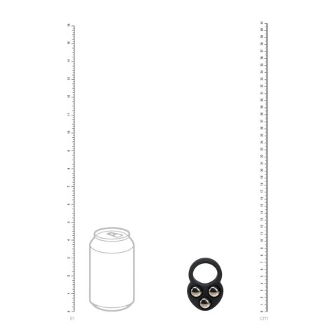 Liquid Silicone Triple Weighted Ball Cockring - Black Levelz by Shots