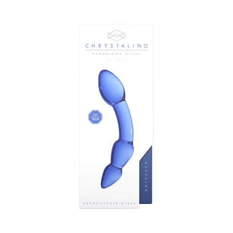 Szklane dildo Chrystalino Superior niebieskie 18 cm Chrystalino