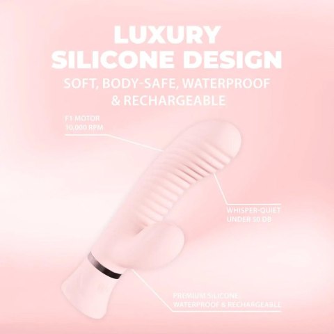 Wibrator króliczek Loveline Mystique żebrowany różowy 15,9 cm Loveline