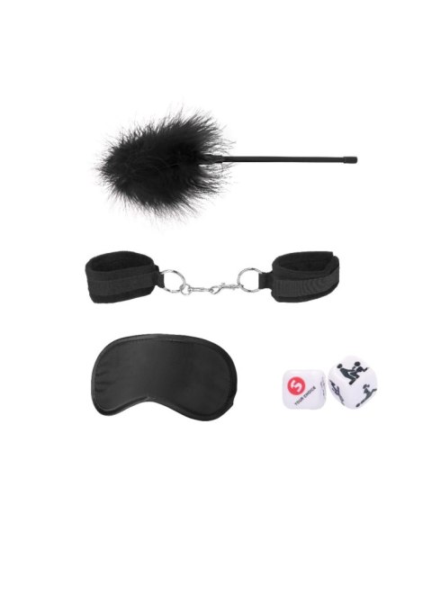 Zestaw bondage Ouch! z kajdankami piórkiem i maską Ouch!