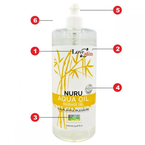 NURU AQUA OIL 1000ml IDEALNY DO MASAŻU W DOMU LoveStim
