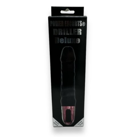 Wibrator realistyczny Driller De Luxe Power Escorts czarny USB 21 cm Power Escorts