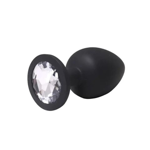 Black large butt plug with white crystal Fantasy - Boys of Toys Sp. z. o.o. (dystrybutor)