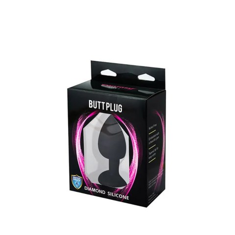 Black large butt plug with white crystal Fantasy - Boys of Toys Sp. z. o.o. (dystrybutor)