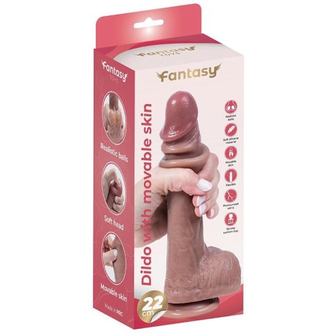 Silicone dildo with foreskin and realistic testicles 22 cm Fantasy - Boys of Toys Sp. z. o.o. (dystrybutor)