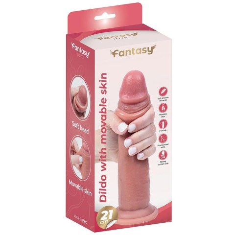 Silicone dildo with movable foreskin 21 cm Fantasy - Boys of Toys Sp. z. o.o. (dystrybutor)