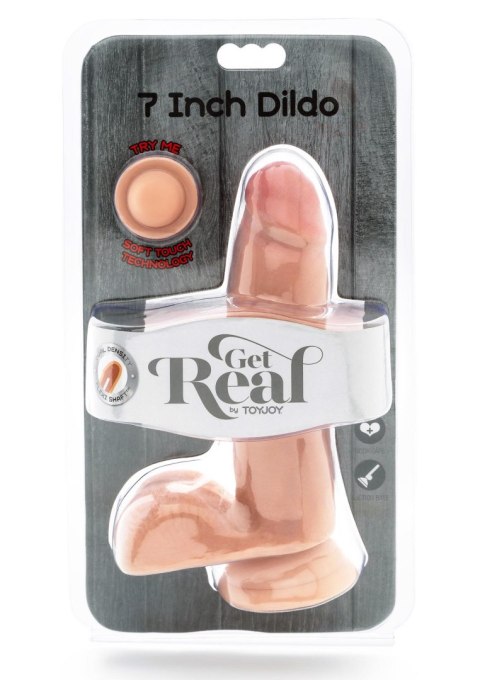 Dildo z jądrami ToyJoy dual density 18 cm jasny TOYJOY