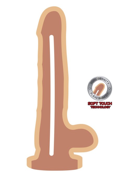 Dildo z jądrami ToyJoy dual density 18 cm jasny TOYJOY