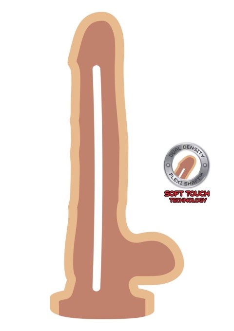 Dildo z jądrami ToyJoy dual density 18 cm jasny TOYJOY