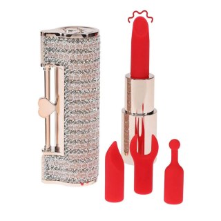 Angel - Lipstick Vibrator with 4 Attachments - Pink Loveline