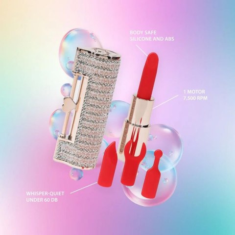 Angel - Lipstick Vibrator with 4 Attachments - Pink Loveline
