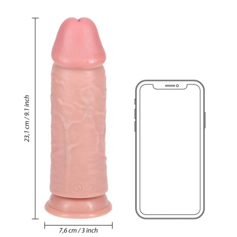 Dildo RealRock ekstra grube proste 23 cm cieliste bez jąder RealRock