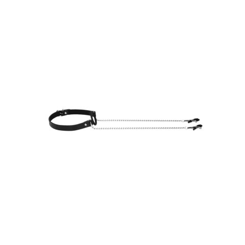 Knebel ringowy z zaciskami na sutki Ouch! silikonowy 62 cm Ouch!