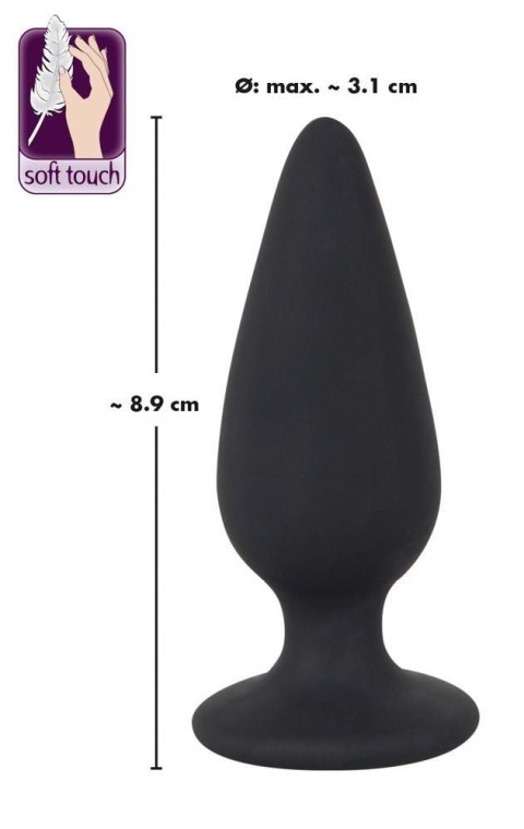 Korek analny Heavy Black Velvets M czarny 8,9 cm Black Velvets