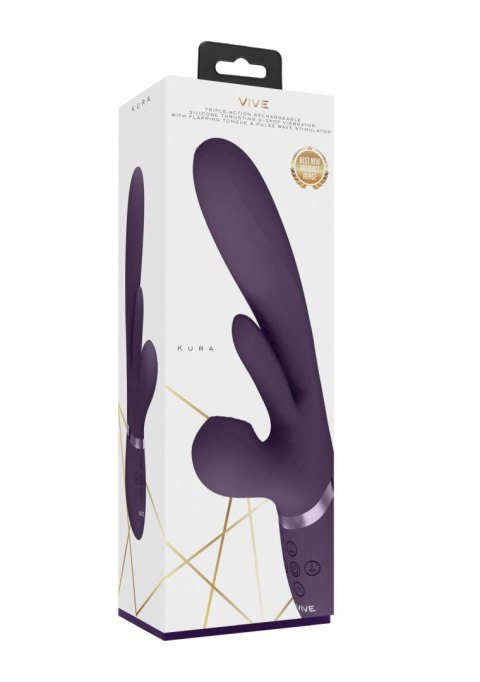 Kura - Thrusting G-Spot Vibrator with Flapping Tongue and Pulse Wave Stimulator SHOTS