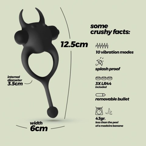 CRUSHIOUS DAEMON VIBRATING COCKRING BLACK Crushious