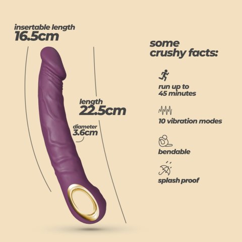 CRUSHIOUS MAGNUS BEND FLEXIBLE VIBRATOR PURPLE Crushious